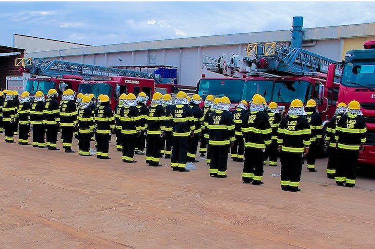 A file photo showing officials of the Lagos state fire service. Credit: Lagos State Fire and Rescue Service/Twitter
