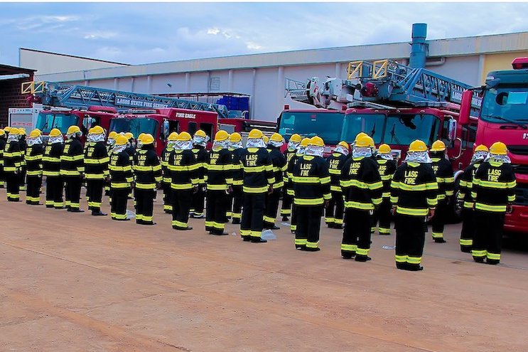 A file photo showing officials of the Lagos state fire service. Credit: Lagos State Fire and Rescue Service/Twitter