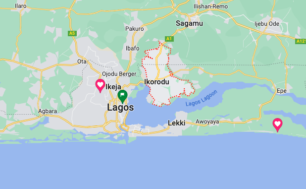 Ikorodu is located to the north-east of Lagos, along the Lagos Lagoon and shares boundary with Ogun State.