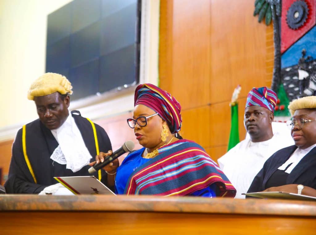 Hon Mojisola Meranda was sworn in as Deputy Speaker of the 10th Lagos House of Assembly in June 2023. Credit: Mojisola Meranda / Twitter