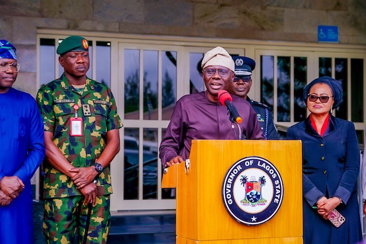 Lagos State Governor, Babajide Sanwo-Olu makes a speech on July 31, 2023. Credit: Babajide Sanwo-Olu / Twitter