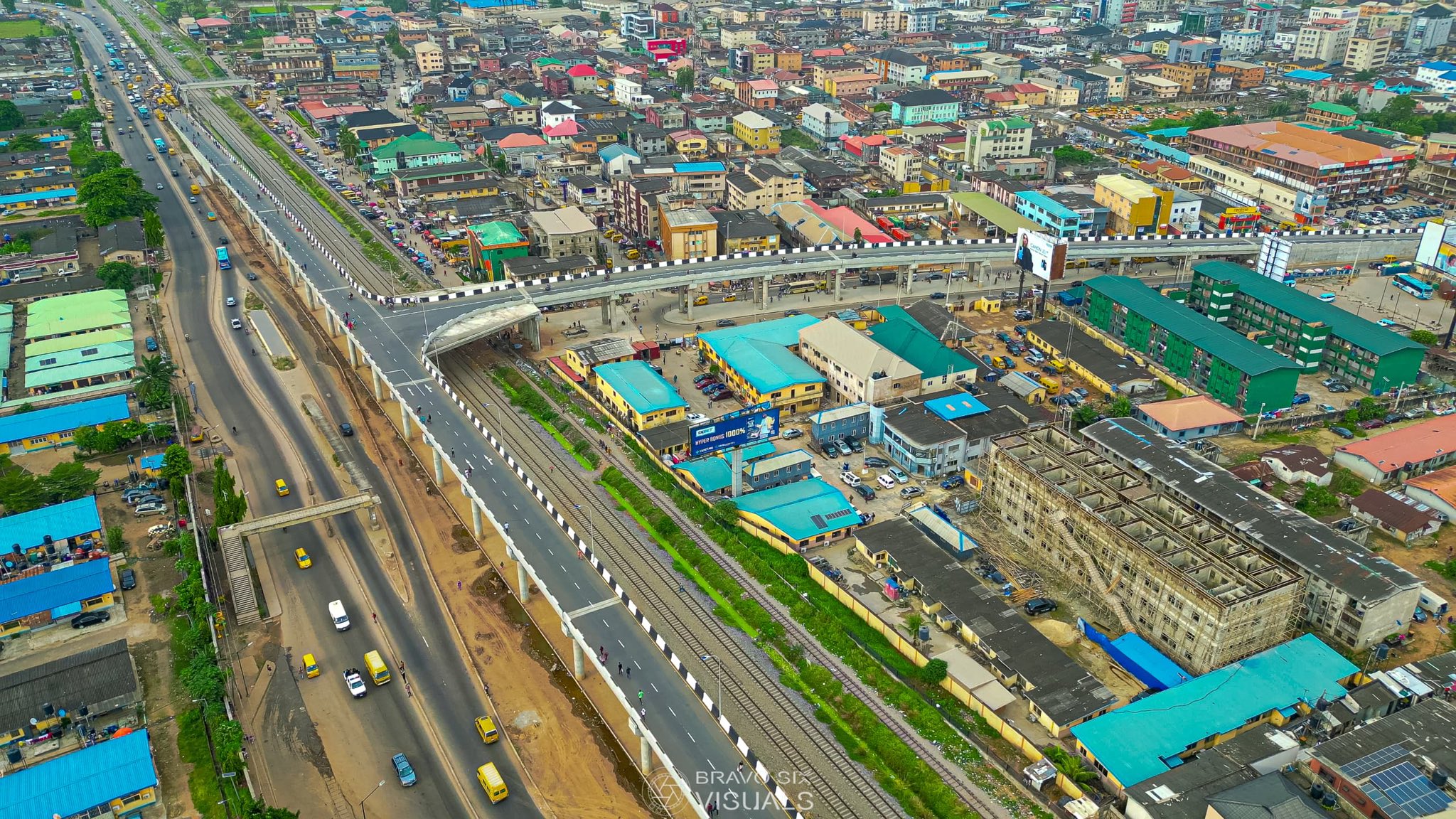 Aerial view of the Ikeja Overpass Bridge Credit: Jubril Gawat/X