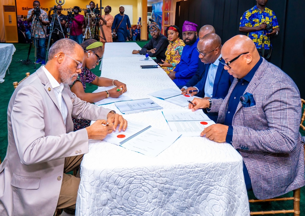 Representatives of the Lagos state government and Interswitch sign an agreement for the implementation of the Smart Health Information Platform (SHIP) on June 18, 2024. Credit: Babajide Sanwo-Olu / X